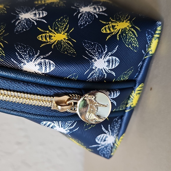 Dabney Lee Navy Cosmetic Bag, Bees 🐝🐝🐝 - Picture 3 of 14